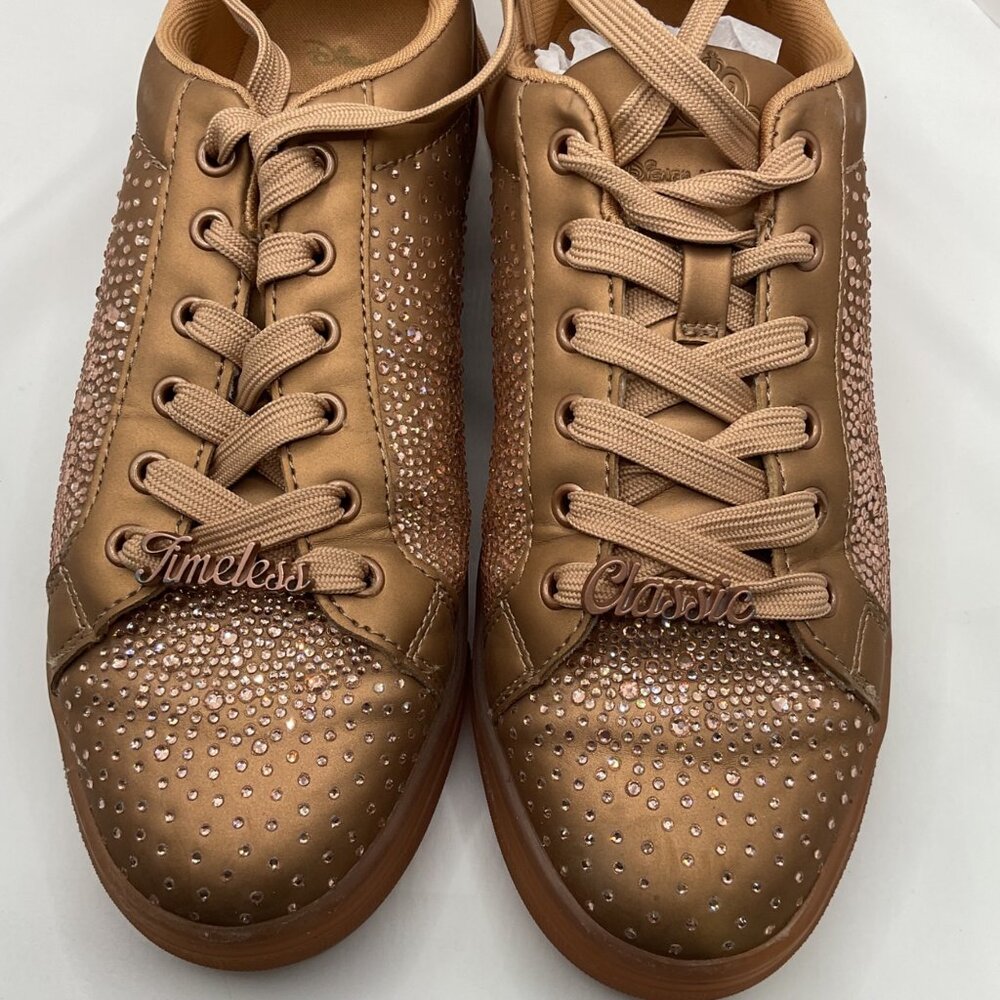 Disney X Aldo Womens Gold Rhinestone Sneakers Size 7.5